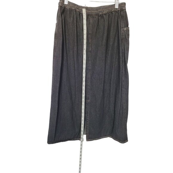 Cathy Daniels Long Denim Skirt Vtg Women's M Straight Pockets Elastic Back - Picture 9 of 16